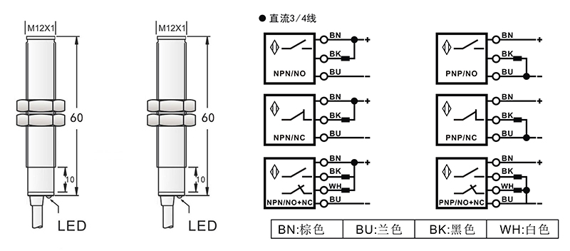 M12光電開關對射式