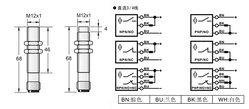 M12模擬量電壓輸出接頭式接近開關